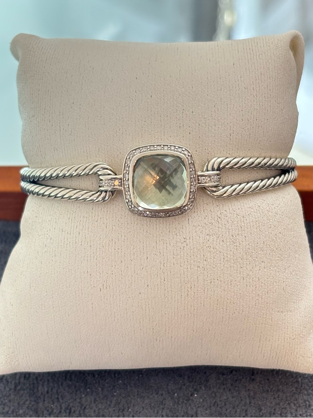 David Yurman Albion Bracelet with Prasiolite & Pavè Diamonds-Small